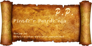 Pintér Petrónia névjegykártya